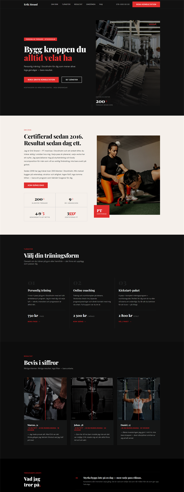 Exempelsida – Personlig tränare